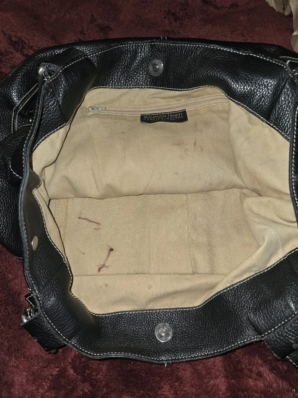 Mauritzio Taiuti Large Pebbled Leather Hobo. Made In Italy.